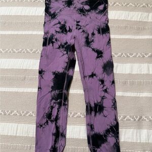lululemon athletica Purple and Black Tie-Dye Leggings